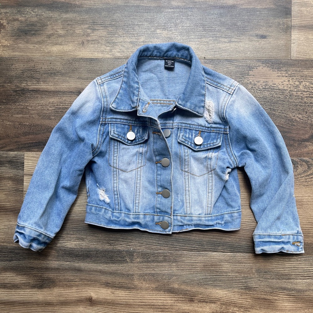 SHEIN Light Blue Girls' Denim Jacket 5Y